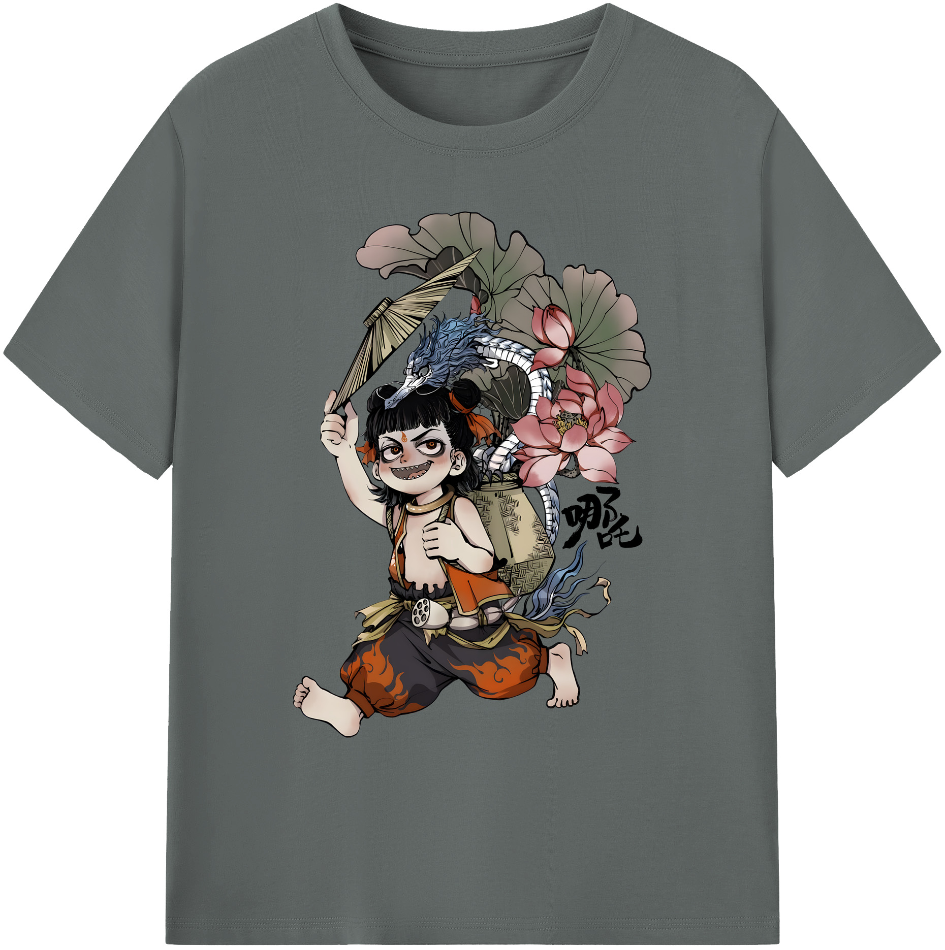 （画像用） Ne Zha 2 ナタ 魔童の大暴れ 綿100％ メンズ半袖Tシャツ｜肌触りやわらか＆通気性